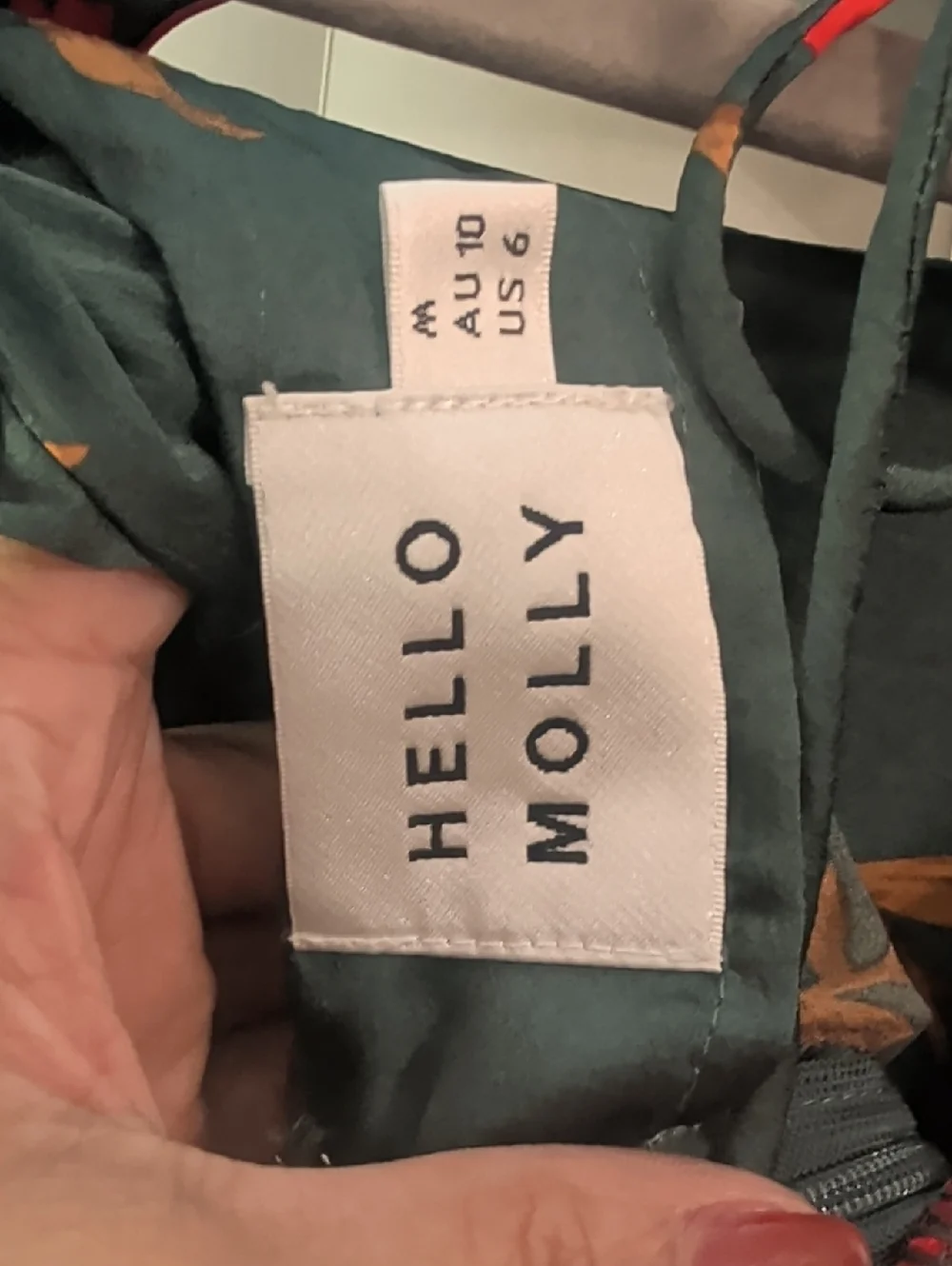 Hello Molly Green Slip Dress with Floral Accents - Picture 5 of 5
